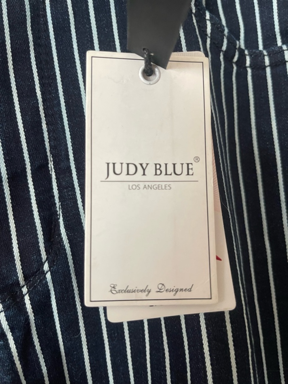 Judy Blue Striped Navy Pinstripe Trouser size 16w new with tags - Picture 4 of 9